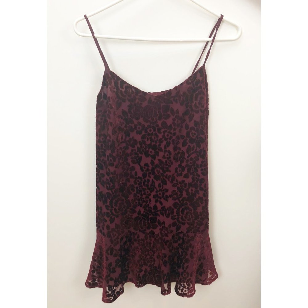 Floral Velvet Burnout Mini Dress